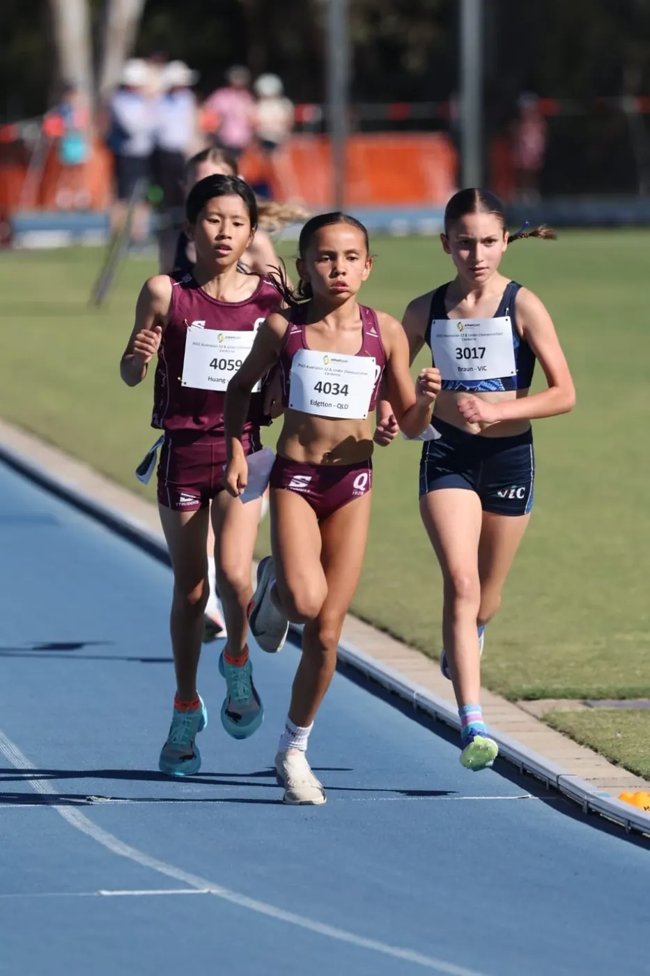 Chloe competing in the 1500 metre event at the national track and field championships