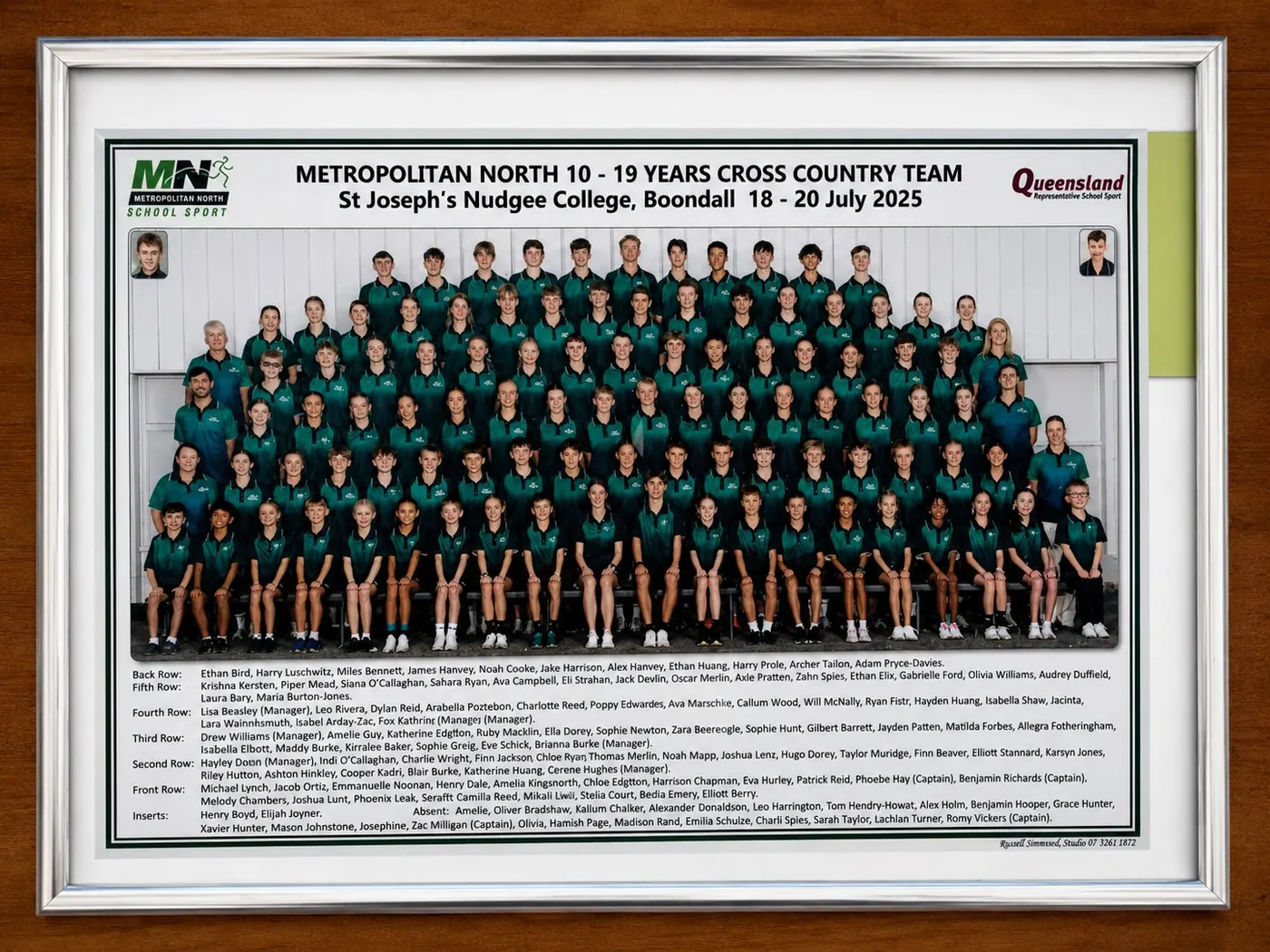 Metropolitan North 10 to 19 years cross country team, St Joseph's Nudgee College, Boondall 2025